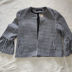 Zara Black and White Checkered Blazer